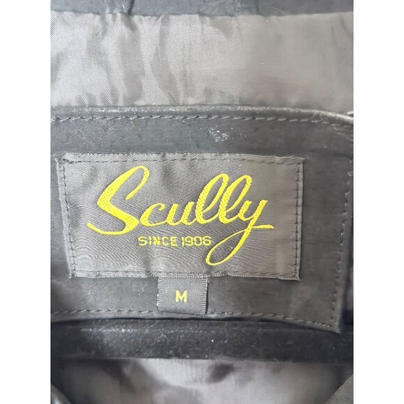 Vtg Scully Western Leather Suede Jacket Mens M Black Tan Zip Aztec - Picture 2 of 16